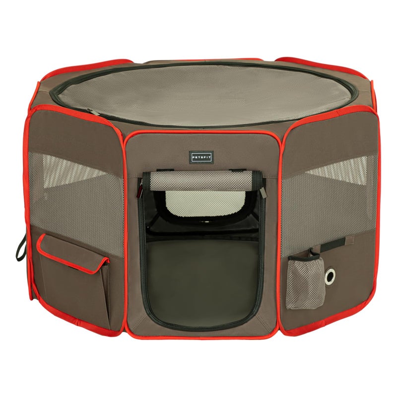 Petsfit Portable Dog Playpen 36" Portable Pet Play Pens for Small Medium Dogs, Puppy Playpen Indoor/Outdoor with Carring Case, Removable Zipper Top and Bottom,Medium (36"x36"x21") - Image 1